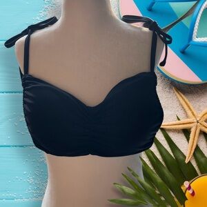 Victoria's Secret Swim Ruched Shine Bralette Bikini Top Size X-Large Black